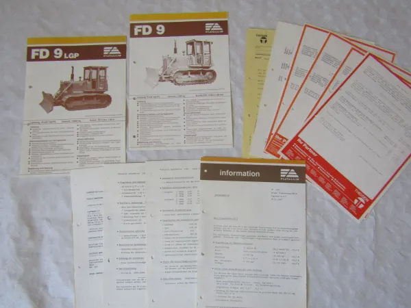 2 Prospekte Fiat Allis FD9LGP FD9 Angebot Preisliste Informationen 80er Jahre