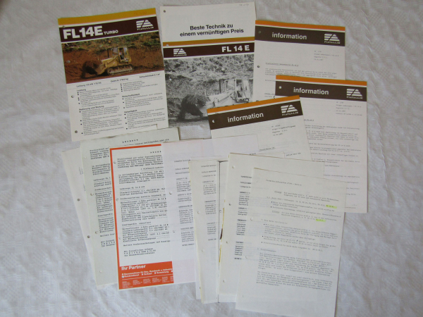 2 Prospekte Fiat-Allis Fiatallis FL14E von ca 1989 Informationen Preise Angebot