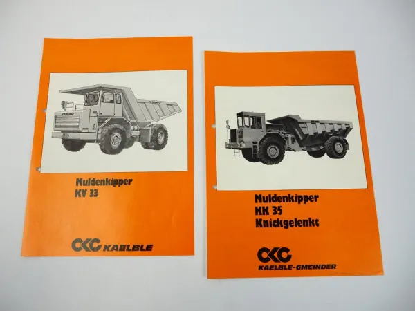 2 Prospekte Kaelble Gmeinder KV33 KK35 Muldenkipper 1981/83