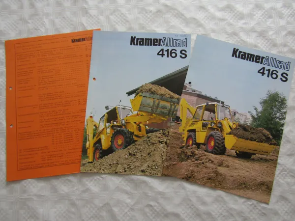 2 Prospekte Kramer Allrad 416S Baggerlader 1984/85 und Netto Händler Preisliste