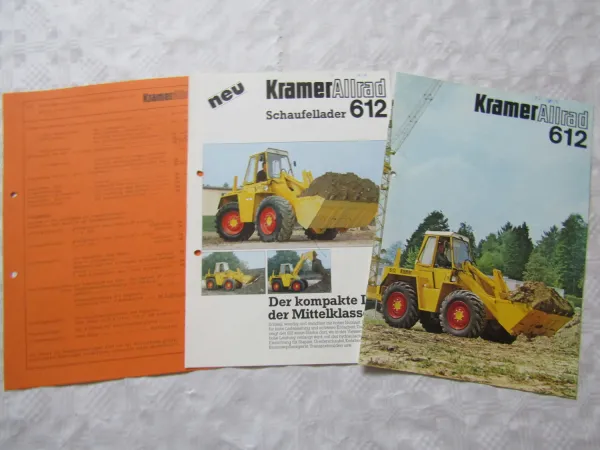 2 Prospekte Kramer Allrad 612 Schaufellader von 1979/80 und Händler Preisliste