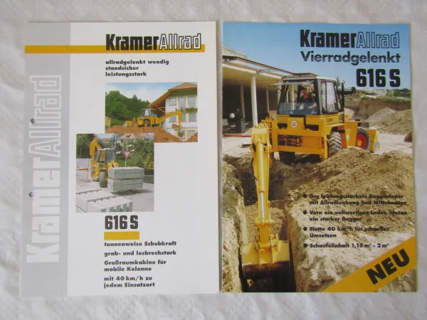 2 Prospekte Kramer Allrad Radlader 616S von 1994 und 1997