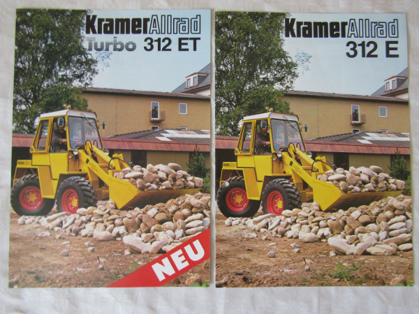 2 Prospekte Kramer Allrad Turbo 312ET und 312E von 1987/1988