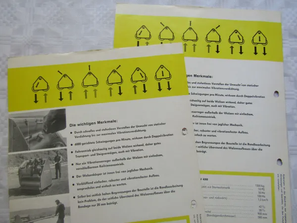 2 Prospekte Leifeld + Lemke Multivib Walzen DVW4000 DVW2000 von 1964