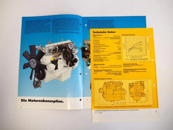 2 Prospekte Liebherr D924T-E Dieselmotor Reihenmotor V-Motor 1998