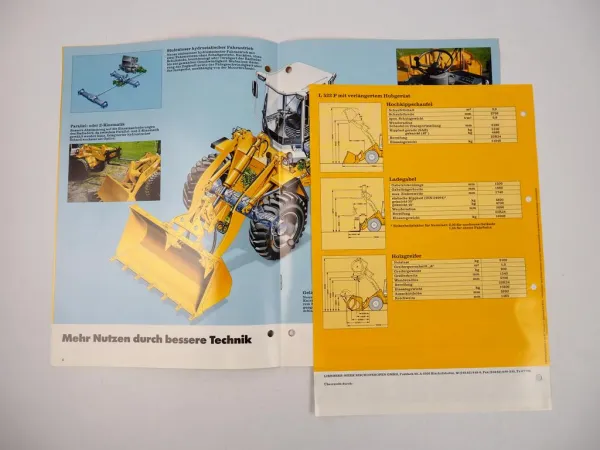 2 Prospekte Liebherr L522 Radlader Technische Beschreibung 1993/97