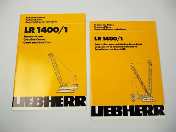 2 Prospekte Liebherr LR1400/1 Raupenkran Technische Daten 1999