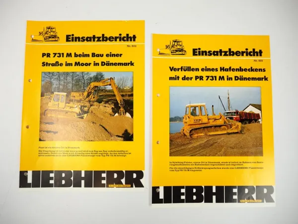 2 Prospekte Liebherr PR731M Planierraupe Einsatzbericht 1978