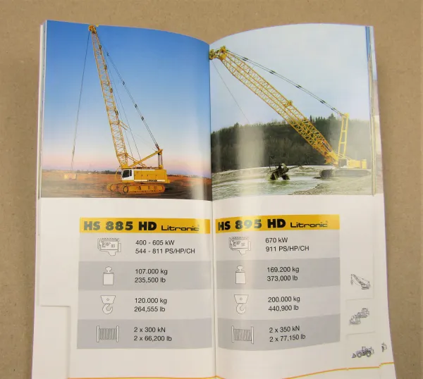 2 Prospekte Liebherr Programmübersicht Seilbagger Bagger Lader Raupen Krane