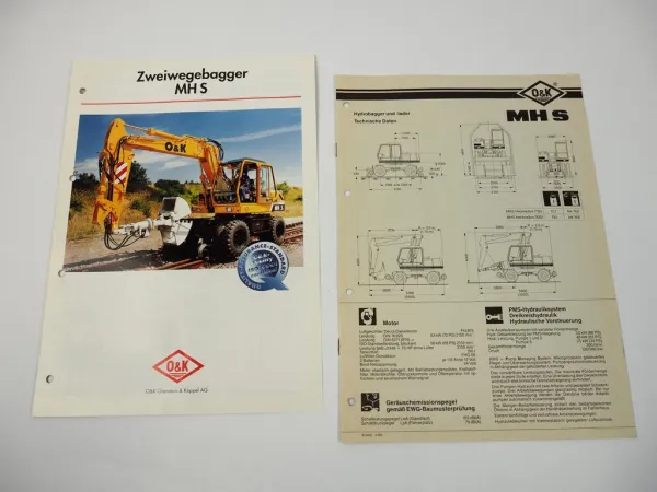 2 Prospekte O&K MH S Hydraulikbagger Zweiwegebagger 1992/94