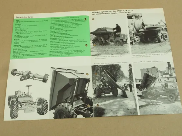 2 Prospekte O&K Motrak S18 mit 22 PS Dieselmotor 1964 technische Daten