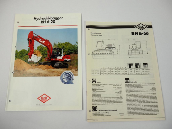 2 Prospekte O&K RH6-20 Hydraulikbagger 1994