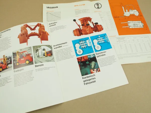 2 Prospekte Steinbock DFG BFG TFG 2,5SB 3DR 3,5DR 3,5D4DR 4D 5D Stapler 72/73