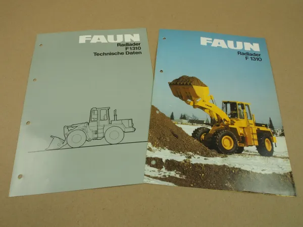 2 Prospekte Technische Daten FAUN F1310 Radlader 1983