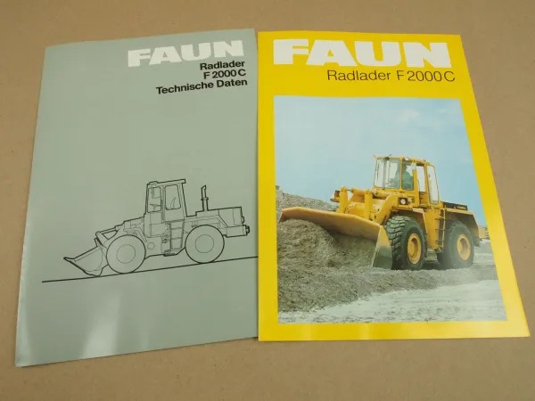 2 Prospekte Technische Daten FAUN F2000 C Radlader von 1982