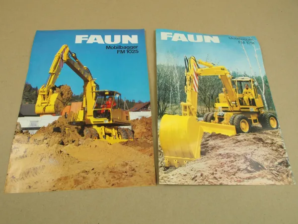 2 Prospekte Technische Daten FAUN FM1025 FM1014 Bagger von 1982/85