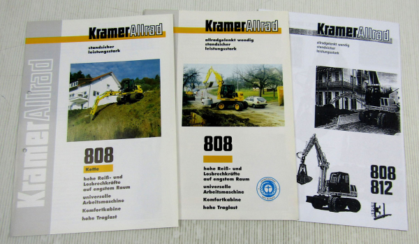 2 Prospekte Technische Daten Kramer Allrad 808 Rad- / Kettenbagger von 1996/98