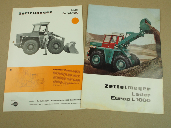 2 Prospekte Zettelmeyer Europ Lader L1000 von 1967