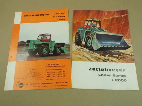 2 Prospekte Zettelmeyer L2000 Europ Lader 1965/1966