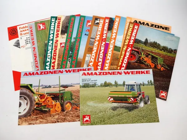20x Original Prospekt Amazone Landtechnik 1970/90er Jahre Drillmaschinen Spritzen