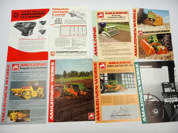 20x Original Prospekt Amazone Landtechnik 1970/90er Jahre Drillmaschinen Spritzen