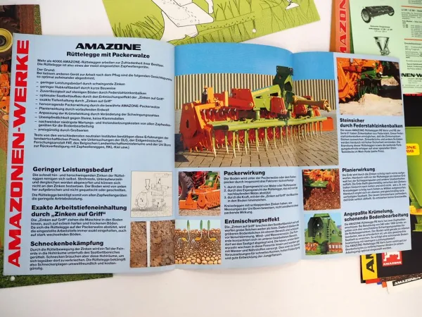 20x Original Prospekt Amazone Landtechnik 1970/90er Jahre Eggen Düngerstreuer