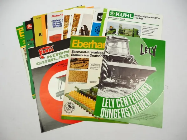 20x Original Prospekt Landtechnik 1970/80er Jahre Eberhardt Hassia Grammer Lely
