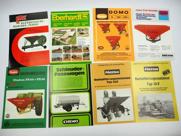 20x Original Prospekt Landtechnik 1970/80er Jahre Eberhardt Hassia Grammer Lely