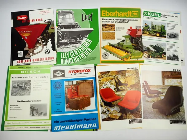 20x Original Prospekt Landtechnik 1970/80er Jahre Eberhardt Hassia Grammer Lely