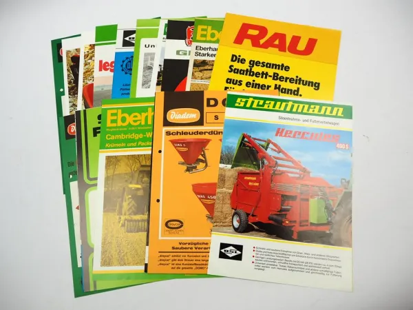 20x Original Prospekt Landtechnik 1970/80er Jahre Eberhardt Hassia Grammer Rau
