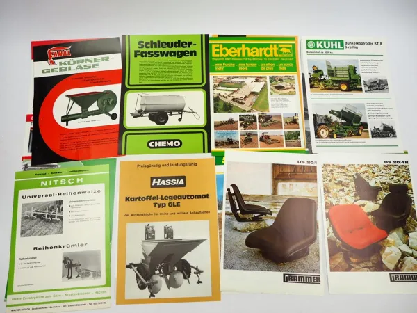 20x Original Prospekt Landtechnik 1970/80er Jahre Eberhardt Kuhl Nitsch Grammer