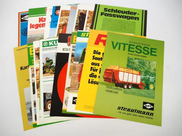 20x Original Prospekt Landtechnik 1970/80er Jahre Eberhardt Kuhl Nitsch Hassia