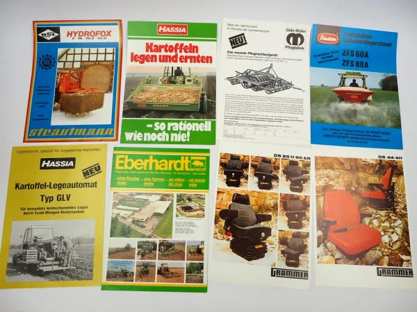 20x Original Prospekt Landtechnik 1970/80er Jahre Eberhardt Kuhl Nitsch Hassia