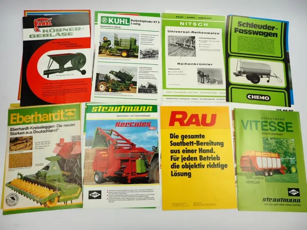 20x Original Prospekt Landtechnik 1970/80er Jahre Eberhardt Kuhl Nitsch Hassia