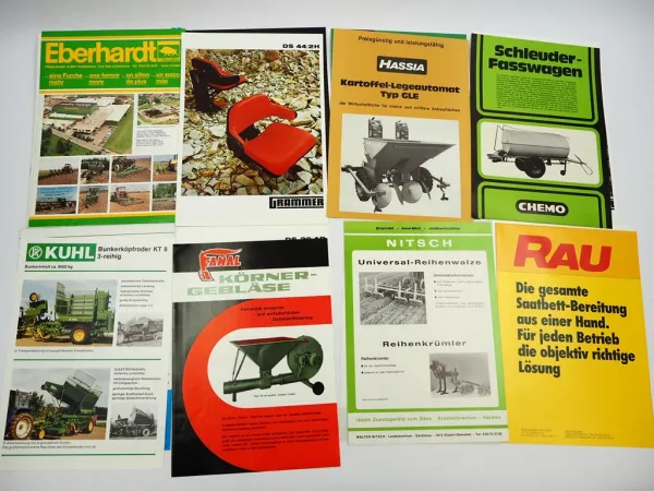 20x Original Prospekt Landtechnik 1970/80er Jahre Eberhardt Kuhl Nitsch Isaria