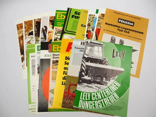 20x Original Prospekt Landtechnik 1970/80er Jahre Eberhardt Rau Nitsch Grammer