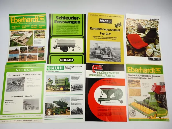 20x Original Prospekt Landtechnik 1970/80er Jahre Eberhardt Rau Nitsch Grammer