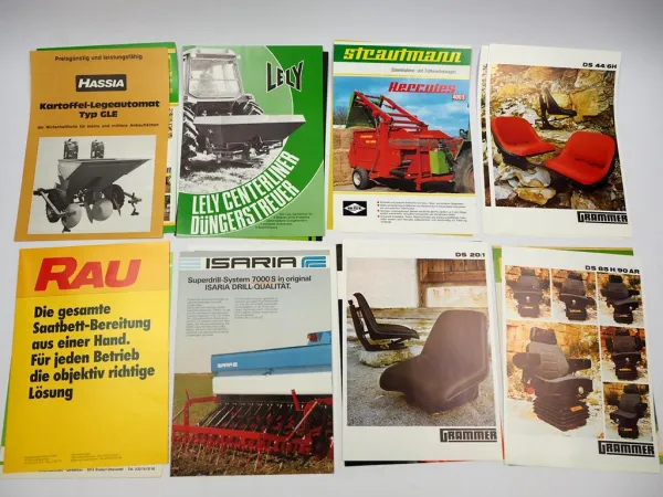 20x Original Prospekt Landtechnik 1970/80er Jahre Eberhardt Rau Nitsch Grammer