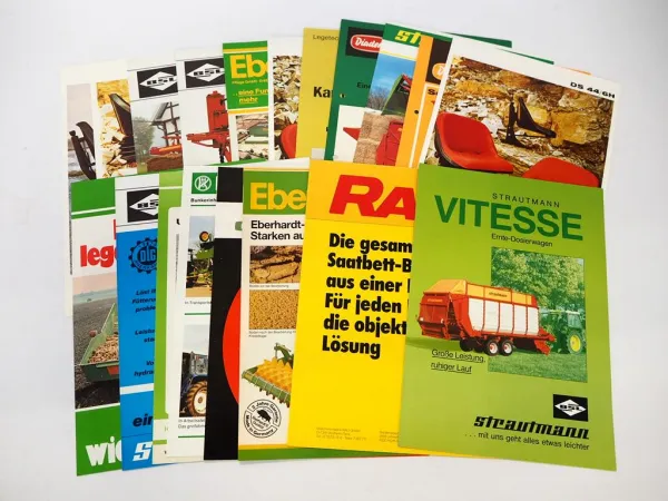 20x Original Prospekt Landtechnik 1970/80er Jahre Eberhardt Strautmannn Grammer