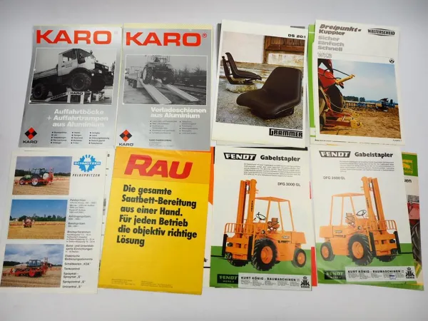 20x Original Prospekt Landtechnik 1970/80er Jahre Fendt Eberhardt Kuhl Amazone