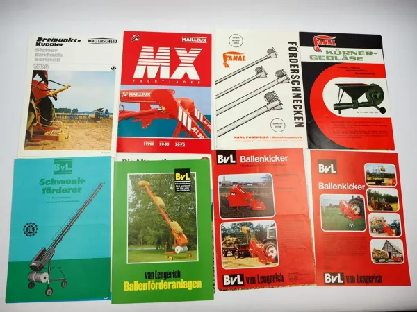 20x Original Prospekt Landtechnik 1970/80er Jahre z.B. Baas BvL Wühlmaus