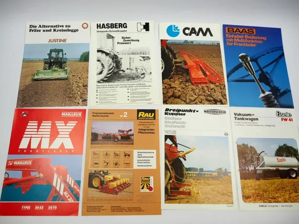 20x Original Prospekt Landtechnik 1970/80er Jahre z.B. Baas Eisele Howard