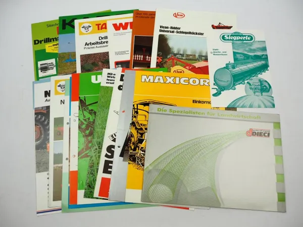 20x Original Prospekt Landtechnik 1970/80er Jahre z.B. Dieci Nordsten Hassia