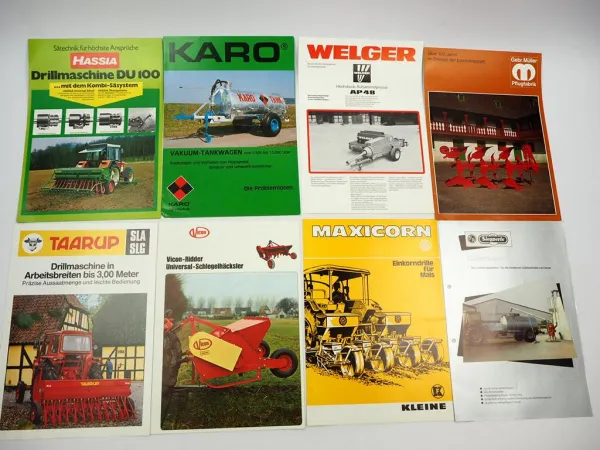 20x Original Prospekt Landtechnik 1970/80er Jahre z.B. Dieci Nordsten Hassia