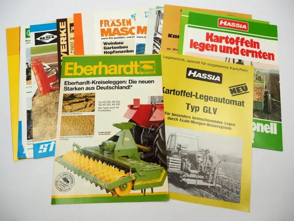20x Original Prospekt Landtechnik 1970/80er Jahre z.B. Eberhardt Rau Dameco Lely
