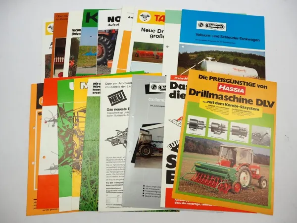 20x Original Prospekt Landtechnik 1970/80er Jahre z.B. Hassia Kleine Eurogreen