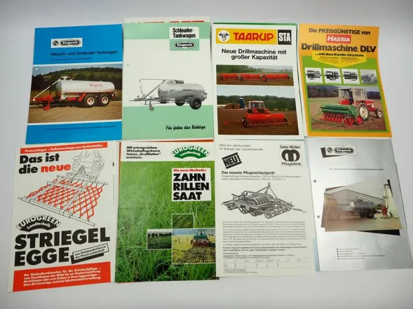 20x Original Prospekt Landtechnik 1970/80er Jahre z.B. Hassia Kleine Eurogreen