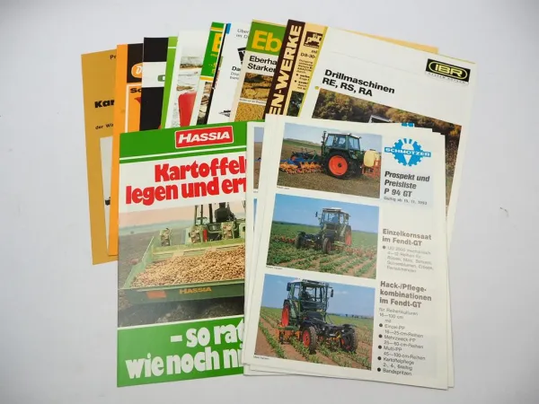 20x Original Prospekt Landtechnik 1970/80er Jahre z.B. Hassia Müller Schmotzer