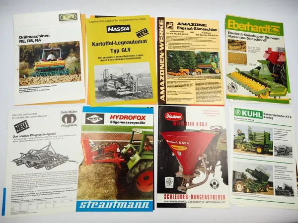 20x Original Prospekt Landtechnik 1970/80er Jahre z.B. Hassia Müller Schmotzer