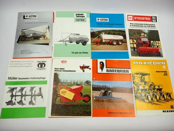 20x Original Prospekt Landtechnik 1970/80er Jahre z.B. Isaria Rabewerk Stegsted